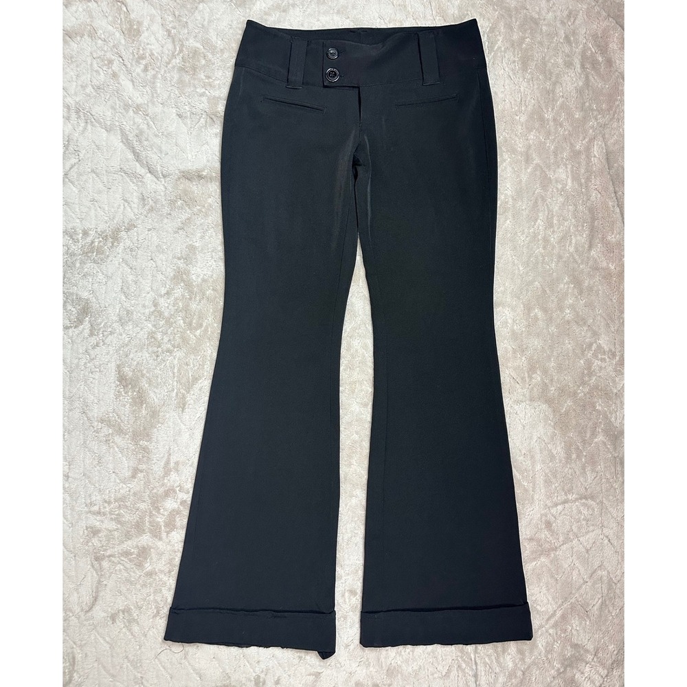 Spacegirlz Black Low Rise Flare Leg Y2K Trousers Pants Women Size 3